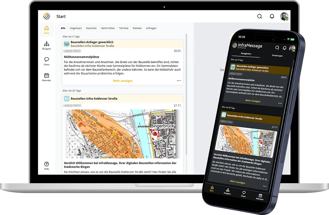 Collage Notebook/Smartphone infraMessage