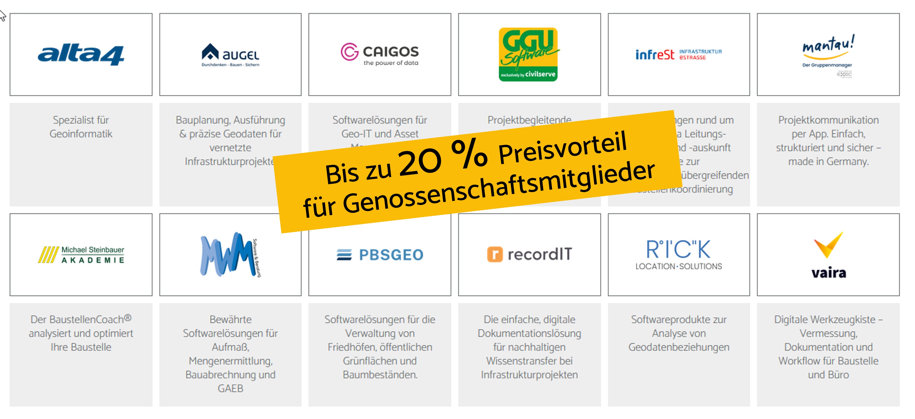 Bis zu 20 % Preisvorteil für Genossenschafts-Mitglieder bei digitalen Lösungen