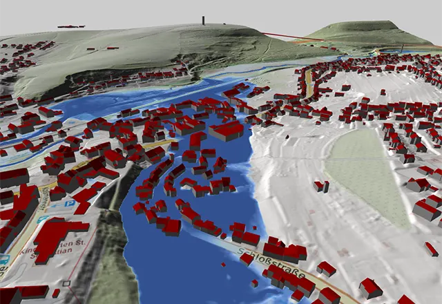 3D Modell Überschwemmungsgebiet - ahrSure by inframeta